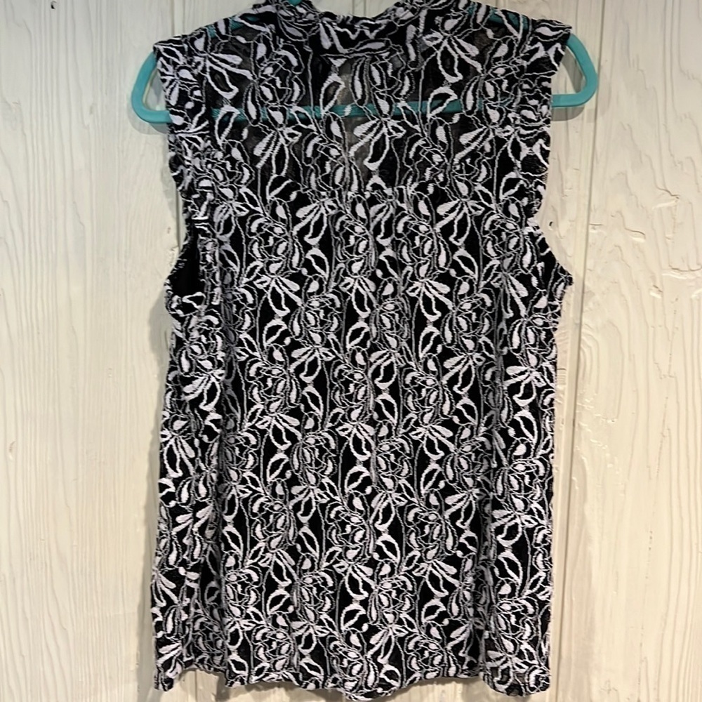 SHANNON FORD Lacy Chocker Neck sleeveless Back Keyhole Top Size XL